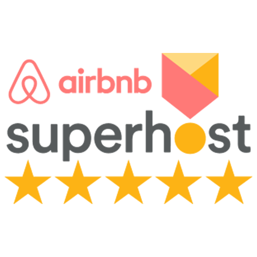 airbnb superhost logo with 5 stars
